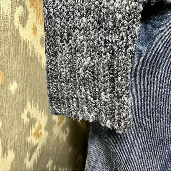 Ralph Lauren Navy Melange Lamb Shearling Shawl Collar Cardigan Sweater - Picture 11 of 16